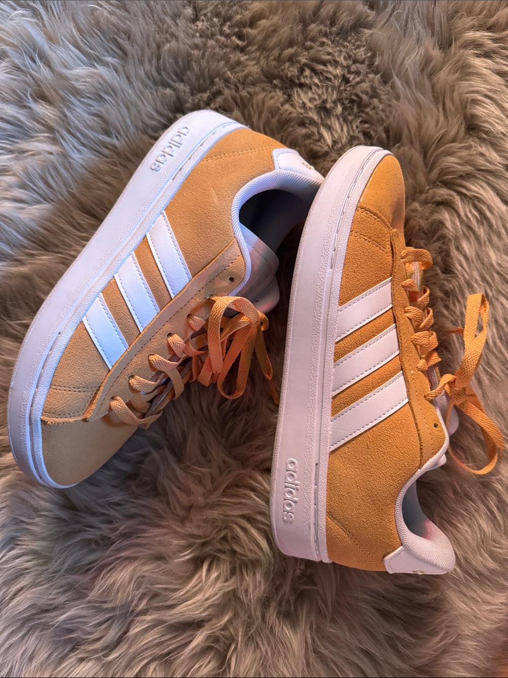 adidas Grand Court Alpha Hazy Orange Suede Sneakers, Women's Sz 8.5